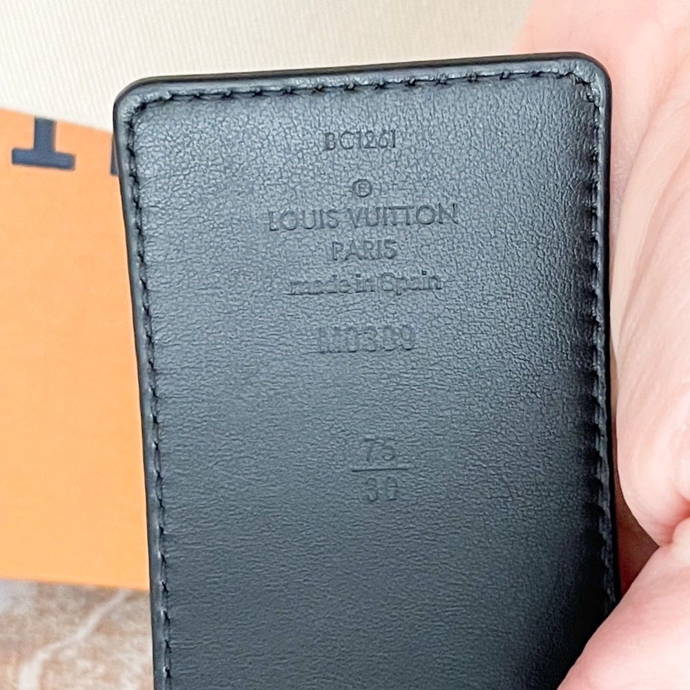 Louis Vuitton Initiales Wide Gold Detail Black Leather Waist Belt - Picture 9 of 13